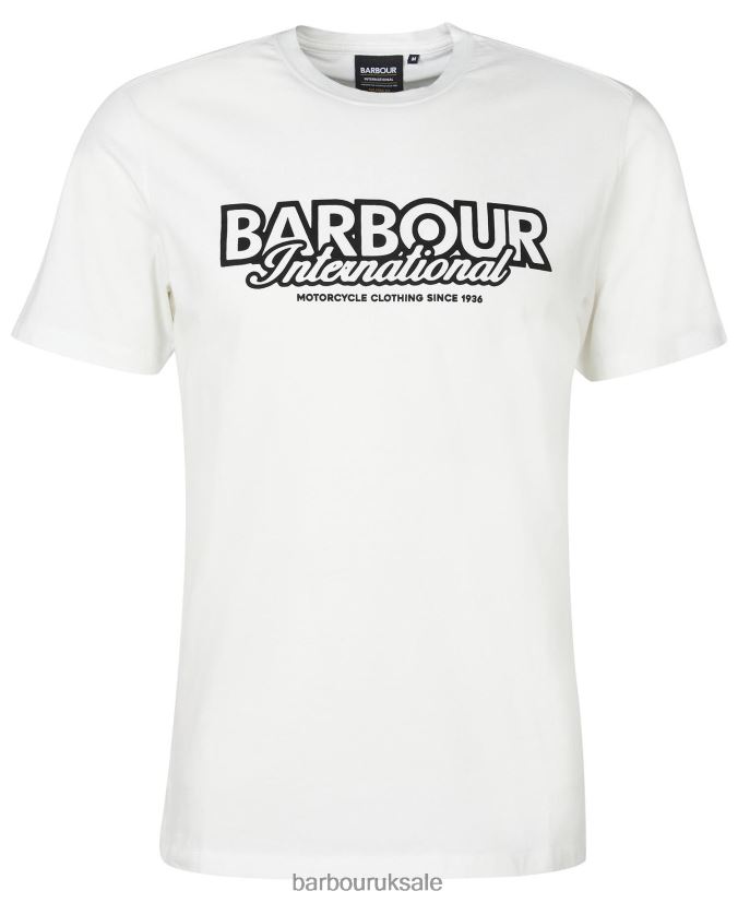 Rowley Logo T-Shirt Barbour Men R08LB6932 Clothing Whisper White