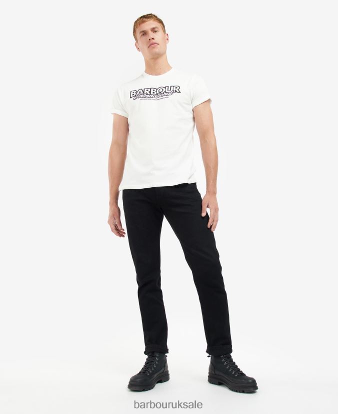 Rowley Logo T-Shirt Barbour Men R08LB6932 Clothing Whisper White