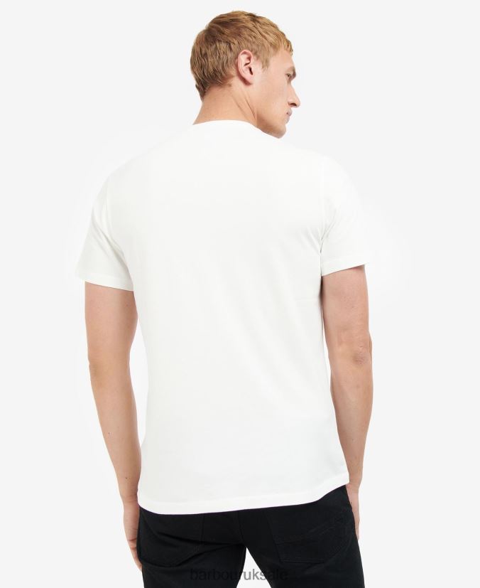 Rowley Logo T-Shirt Barbour Men R08LB6932 Clothing Whisper White