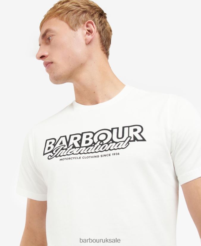 Rowley Logo T-Shirt Barbour Men R08LB6932 Clothing Whisper White