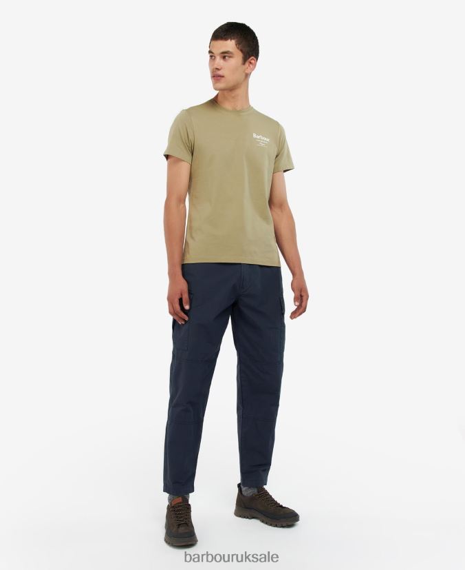 Satley Graphic-Print T-Shirt Barbour Men R08LB6814 Clothing Bleached Olive