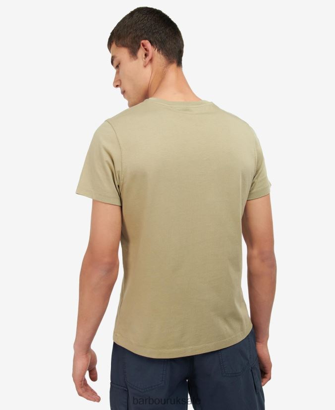 Satley Graphic-Print T-Shirt Barbour Men R08LB6814 Clothing Bleached Olive