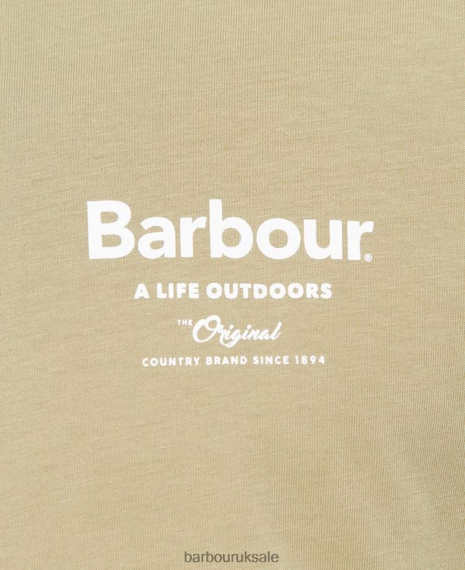 Satley Graphic-Print T-Shirt Barbour Men R08LB6814 Clothing Bleached Olive