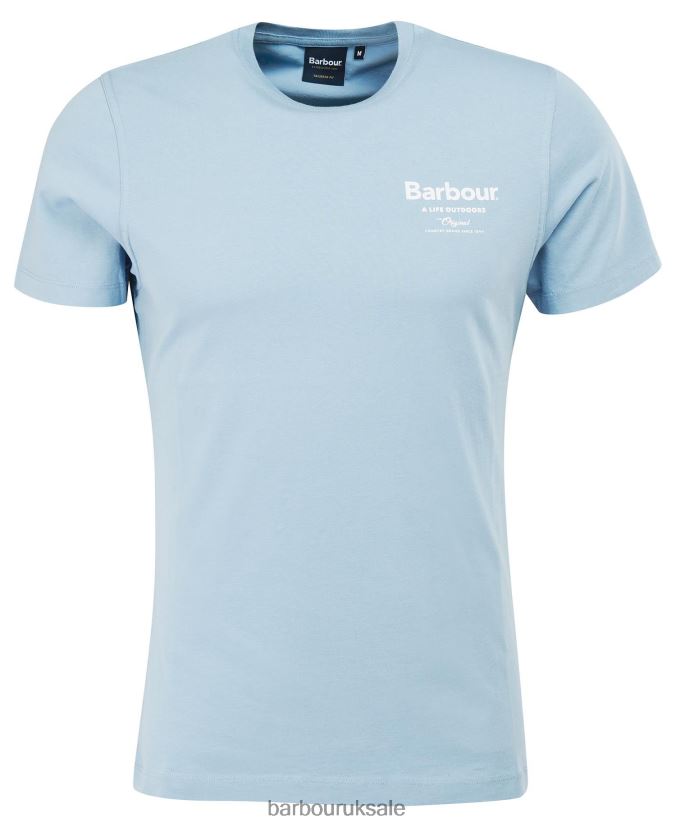 Satley Graphic-Print T-Shirt Barbour Men R08LB6904 Clothing Bleached Olive