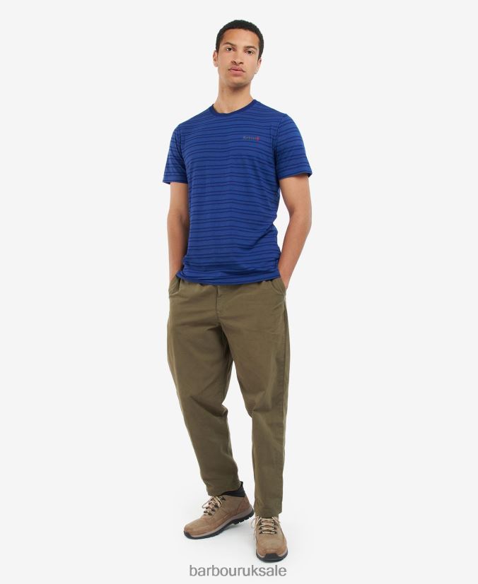 Stainton Striped T-Shirt Barbour Men R08LB6853 Clothing Inky Blue