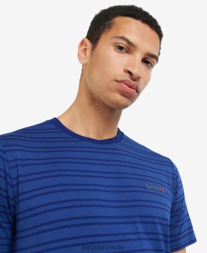 Stainton Striped T-Shirt Barbour Men R08LB6853 Clothing Inky Blue