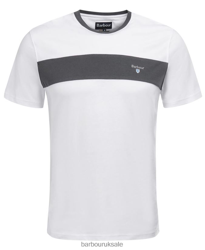 Steaford Panel T-Shirt Barbour Men R08LB6754 Clothing Classic White