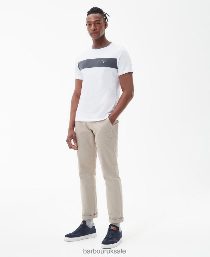 Steaford Panel T-Shirt Barbour Men R08LB6754 Clothing Classic White