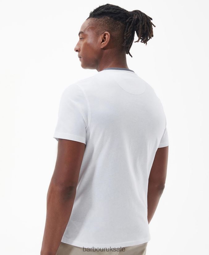Steaford Panel T-Shirt Barbour Men R08LB6754 Clothing Classic White