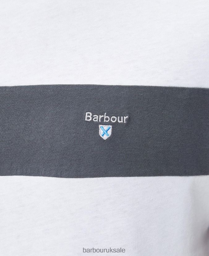 Steaford Panel T-Shirt Barbour Men R08LB6754 Clothing Classic White