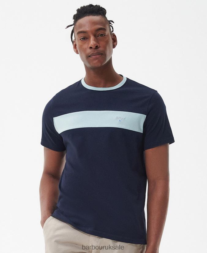 Steaford Panel T-Shirt Barbour Men R08LB6763 Clothing Classic White