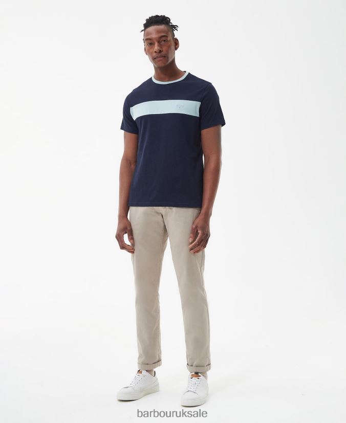 Steaford Panel T-Shirt Barbour Men R08LB6763 Clothing Classic White