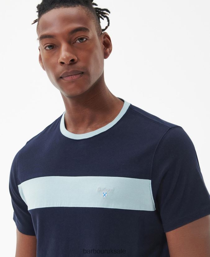 Steaford Panel T-Shirt Barbour Men R08LB6763 Clothing Classic White