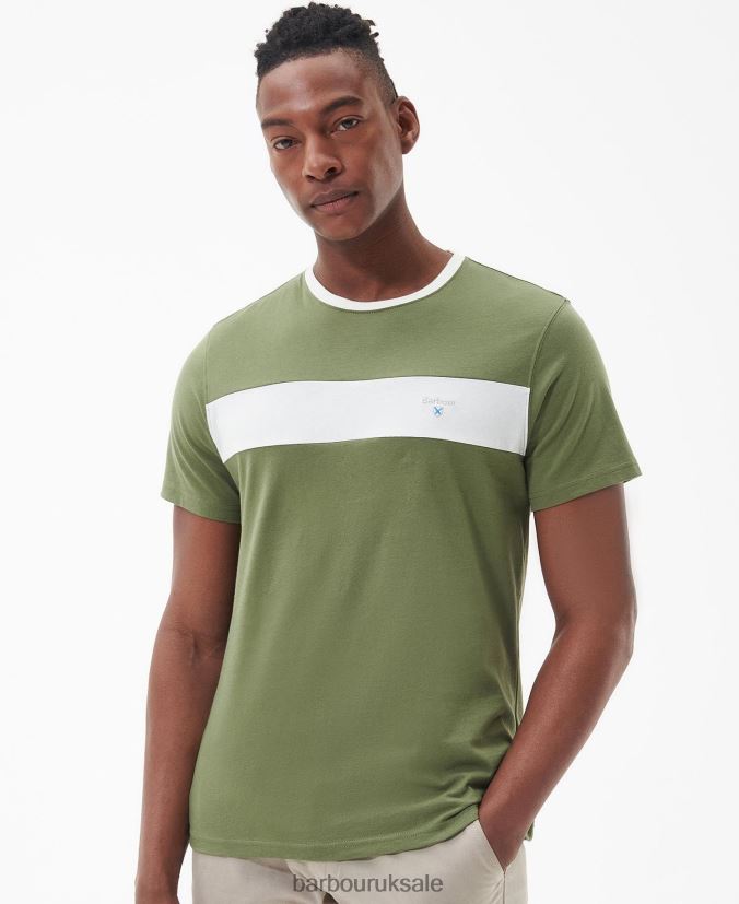 Steaford Panel T-Shirt Barbour Men R08LB6788 Clothing Classic White