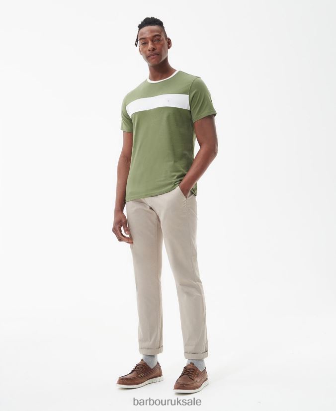 Steaford Panel T-Shirt Barbour Men R08LB6788 Clothing Classic White