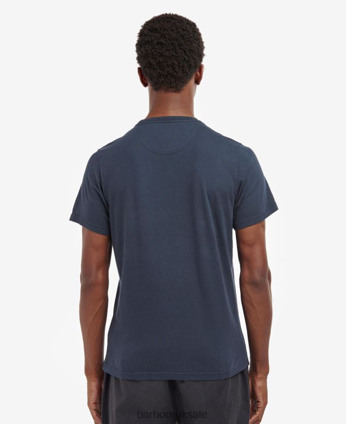 Stockton Logo T-Shirt Barbour Men R08LB6793 Clothing Classic Navy