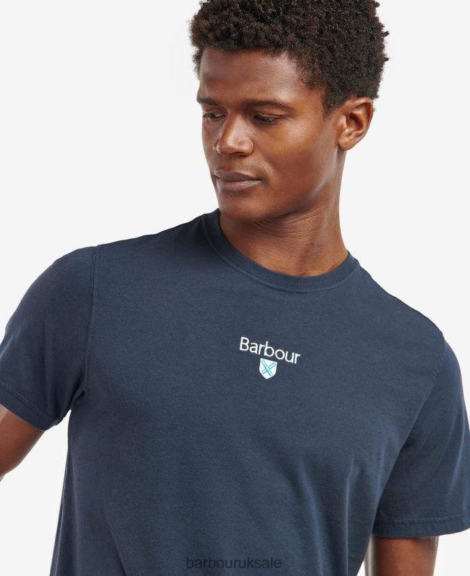 Stockton Logo T-Shirt Barbour Men R08LB6793 Clothing Classic Navy