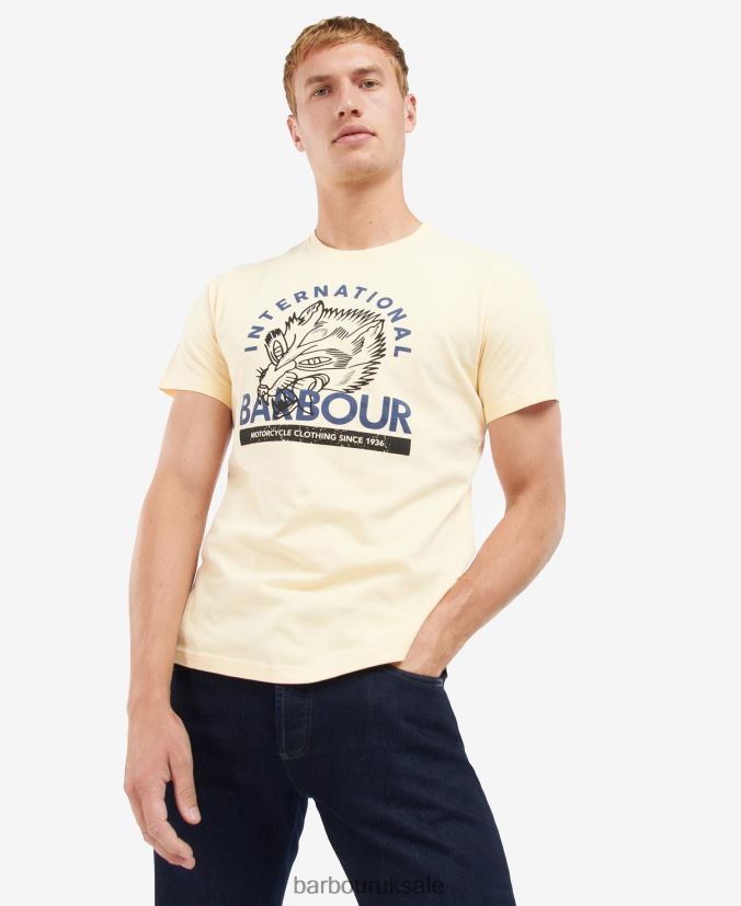 Thrift Graphic-Print T-Shirt Barbour Men R08LB6840 Clothing Pale Sky