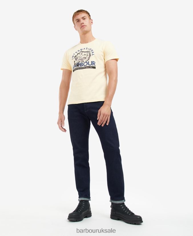 Thrift Graphic-Print T-Shirt Barbour Men R08LB6840 Clothing Pale Sky