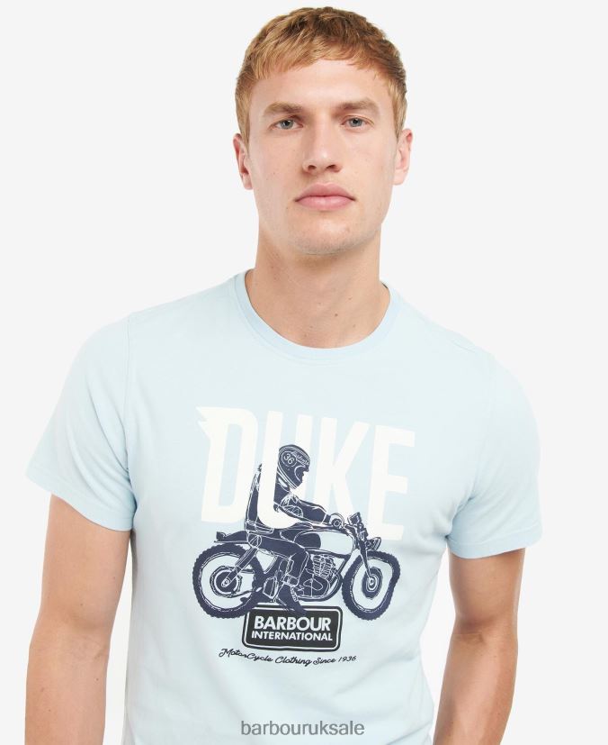 Thrift Graphic-Print T-Shirt Barbour Men R08LB6841 Clothing Pale Sky