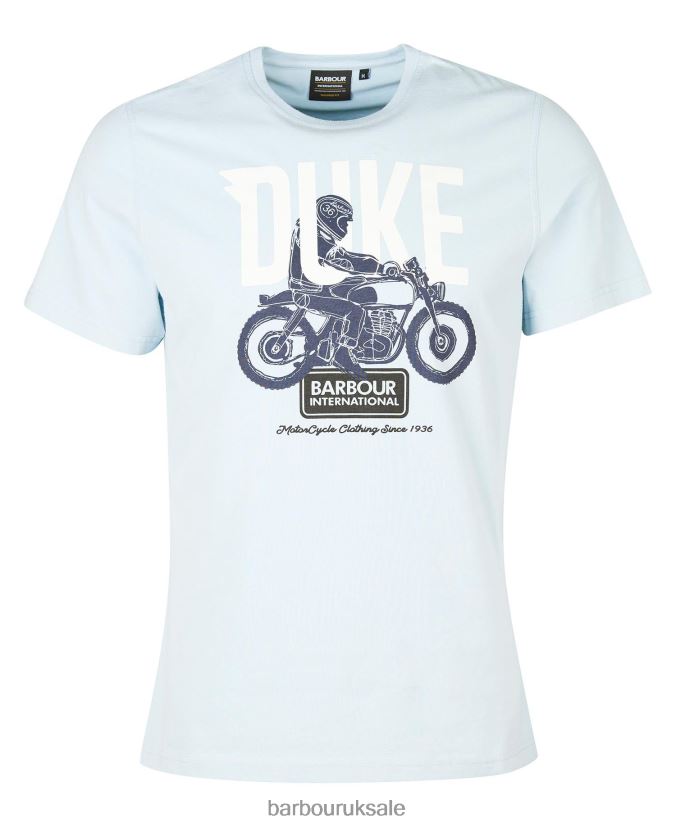 Thrift Graphic-Print T-Shirt Barbour Men R08LB6841 Clothing Pale Sky