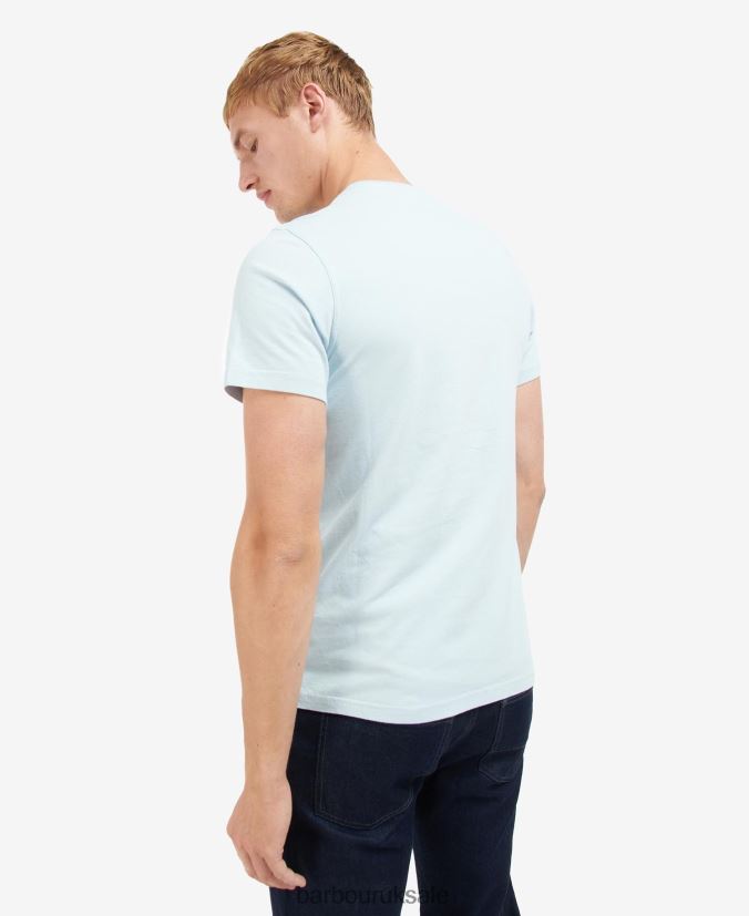 Thrift Graphic-Print T-Shirt Barbour Men R08LB6841 Clothing Pale Sky
