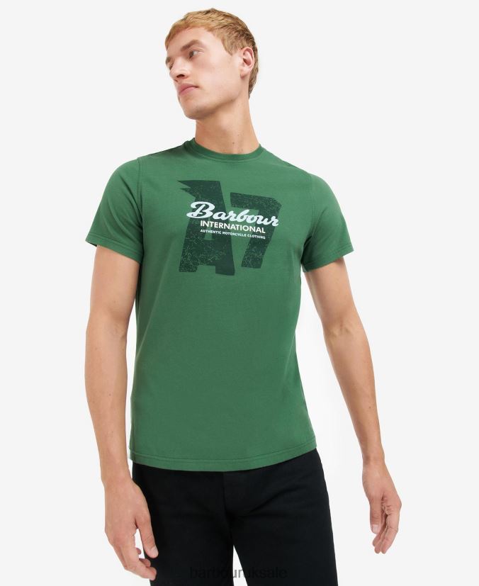 Vantage Graphic-Print T-Shirt Barbour Men R08LB6824 Clothing Racing Green