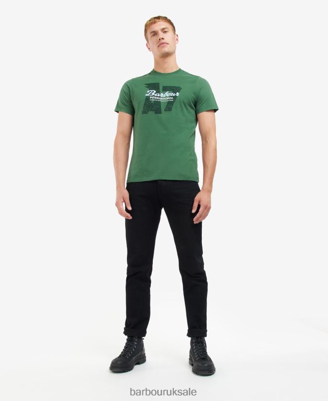 Vantage Graphic-Print T-Shirt Barbour Men R08LB6824 Clothing Racing Green