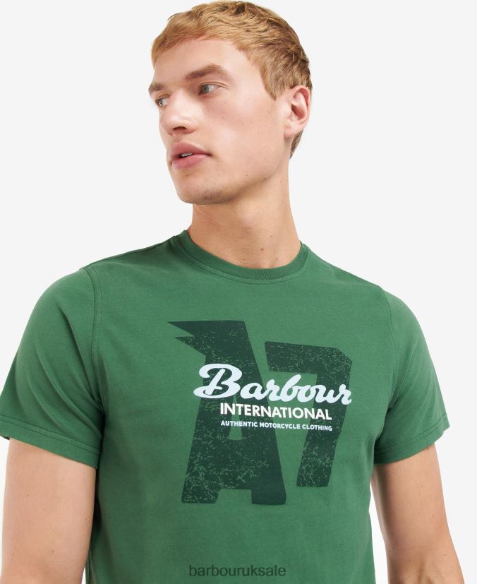 Vantage Graphic-Print T-Shirt Barbour Men R08LB6824 Clothing Racing Green