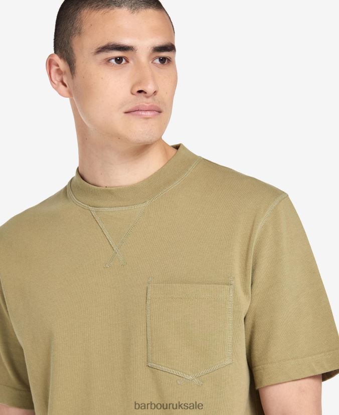 Williams Pocket T-Shirt Barbour Men R08LB6960 Clothing Bleached Olive