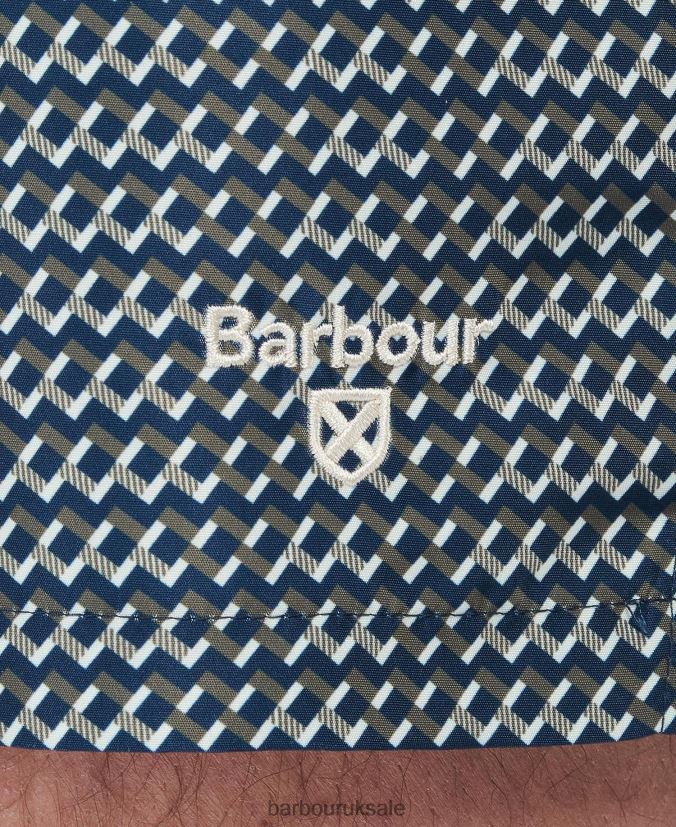 Diamond Geo Swim Shorts Barbour Men R08LB61201 Clothing Navy
