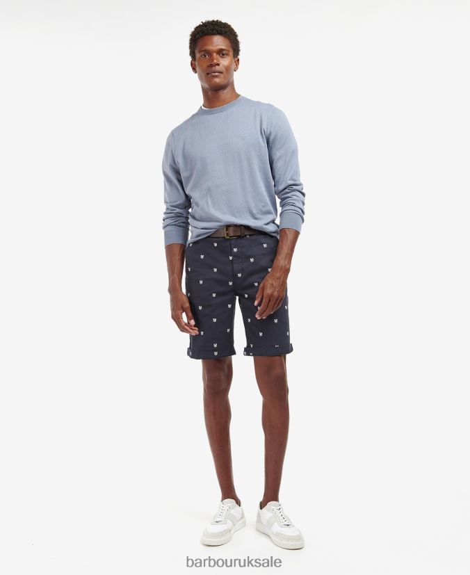 Embroidered Shorts Barbour Men R08LB61230 Clothing Classic Navy
