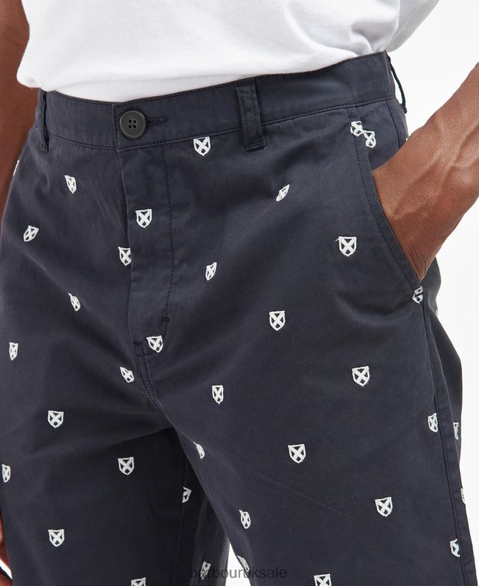 Embroidered Shorts Barbour Men R08LB61230 Clothing Classic Navy