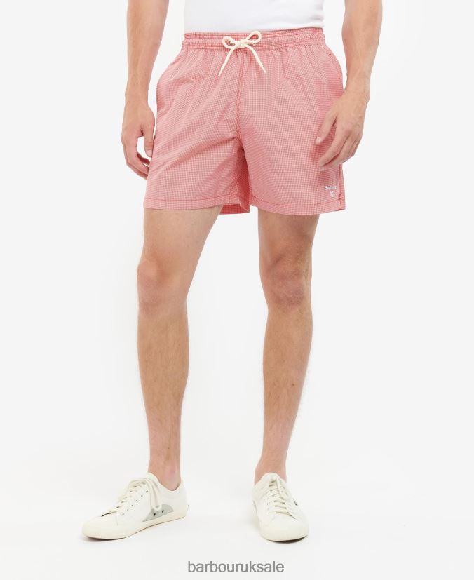 Gingham Swim Shorts Barbour Men R08LB61205 Clothing Classic Red