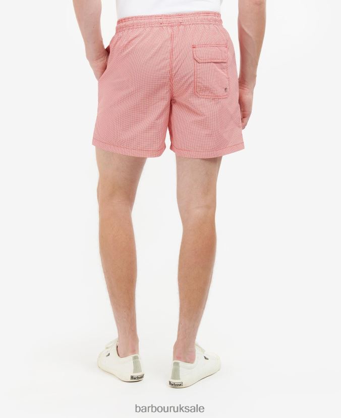 Gingham Swim Shorts Barbour Men R08LB61205 Clothing Classic Red
