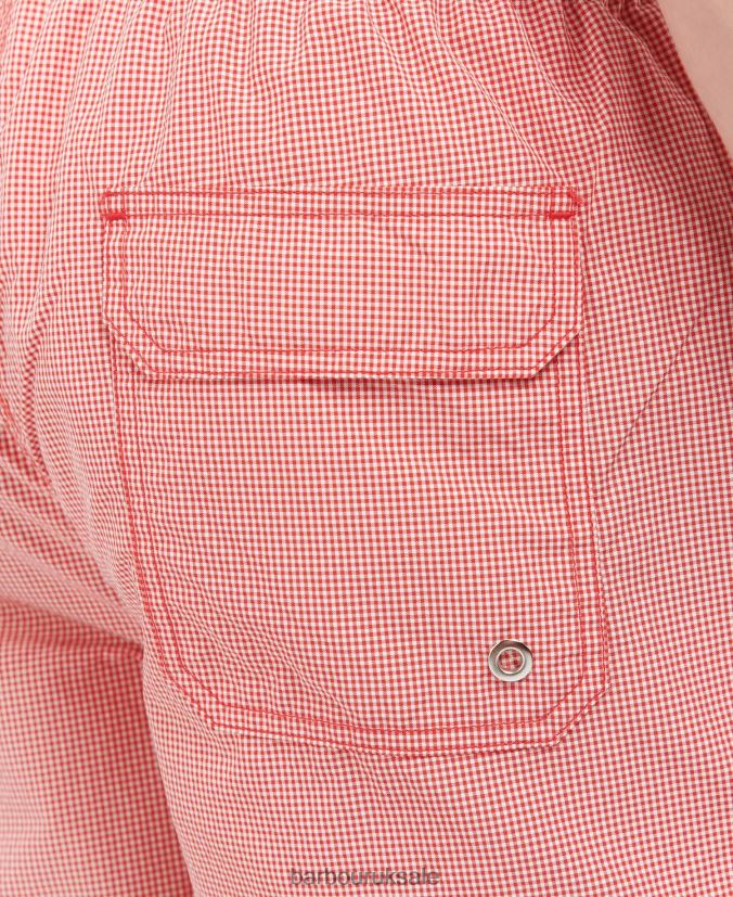 Gingham Swim Shorts Barbour Men R08LB61205 Clothing Classic Red