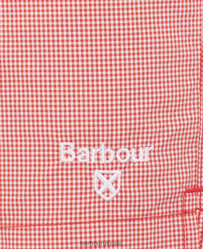 Gingham Swim Shorts Barbour Men R08LB61205 Clothing Classic Red