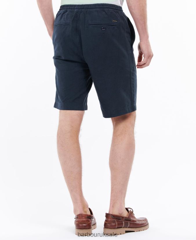 Linen Cotton Mix Shorts Barbour Men R08LB61148 Clothing Military Green