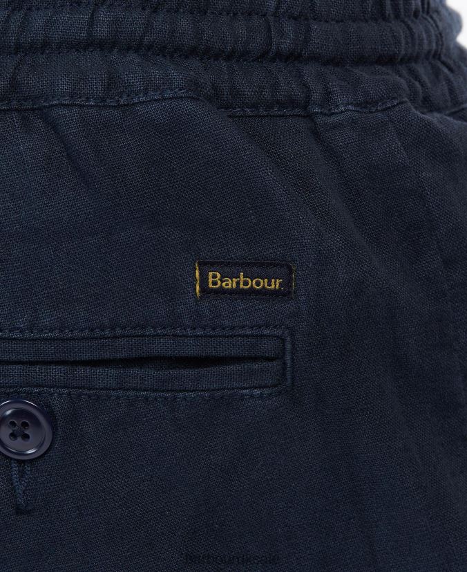 Linen Cotton Mix Shorts Barbour Men R08LB61148 Clothing Military Green
