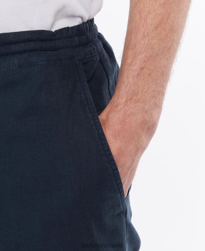Linen Cotton Mix Shorts Barbour Men R08LB61148 Clothing Military Green