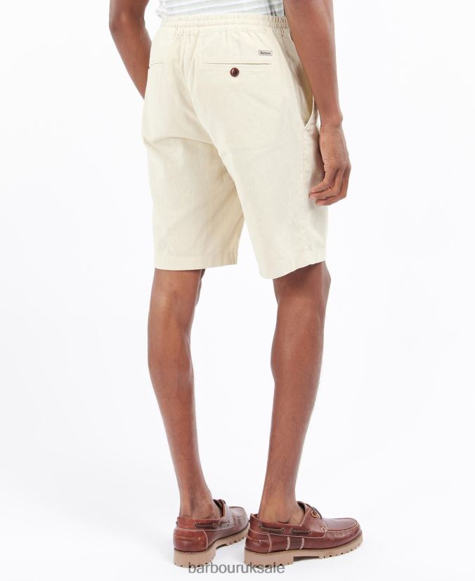 Linen Cotton Mix Shorts Barbour Men R08LB61155 Clothing Military Green