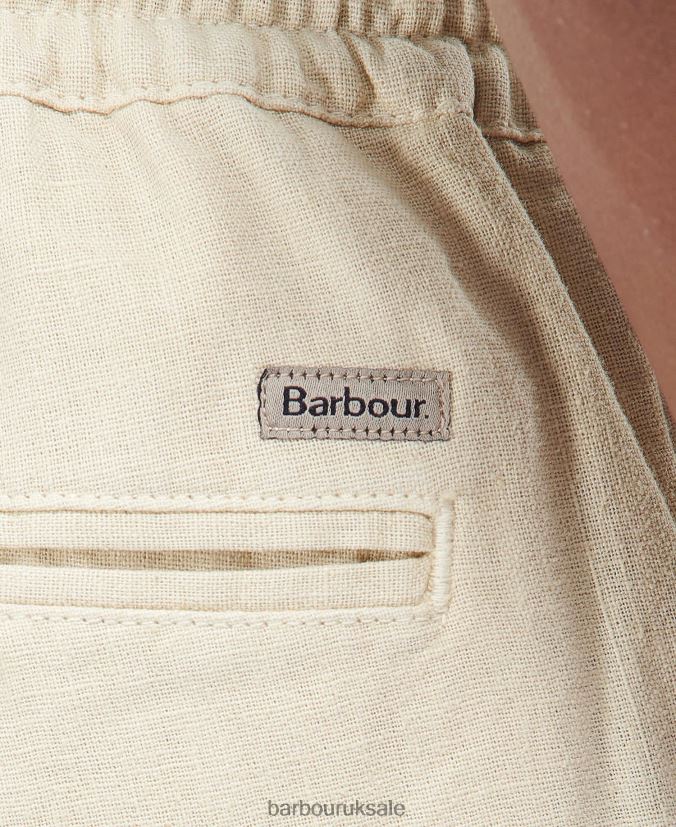 Linen Cotton Mix Shorts Barbour Men R08LB61155 Clothing Military Green