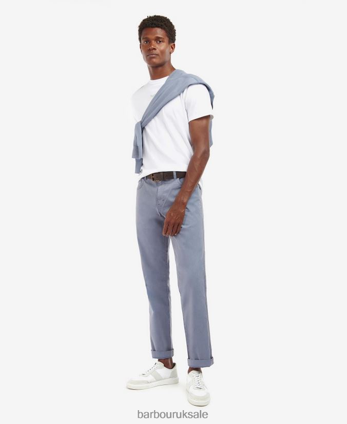 Overdyed Twill Trousers Barbour Men R08LB61204 Clothing Washed Blue