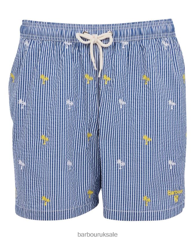 Palm Stripe Swim Shorts Barbour Men R08LB61209 Clothing Navy