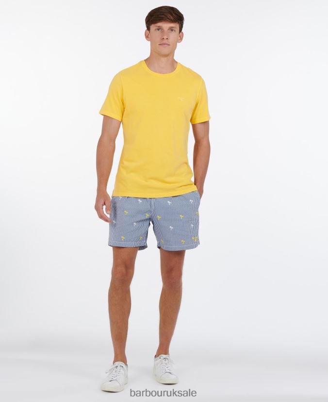 Palm Stripe Swim Shorts Barbour Men R08LB61209 Clothing Navy