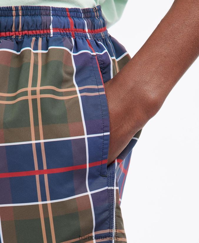 Tartan Swim Shorts Barbour Men R08LB61169 Clothing Summer Navy Tartan