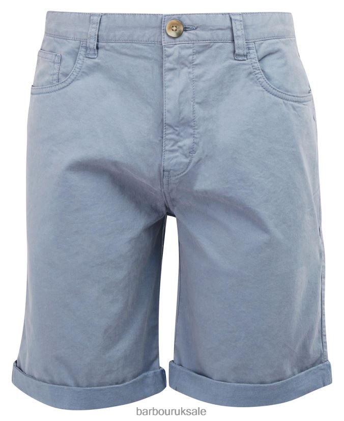 Twill Shorts Barbour Men R08LB61176 Clothing Washed Blue