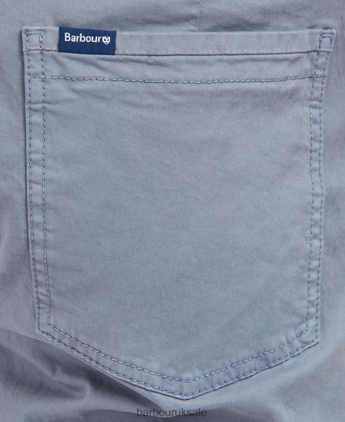 Twill Shorts Barbour Men R08LB61176 Clothing Washed Blue