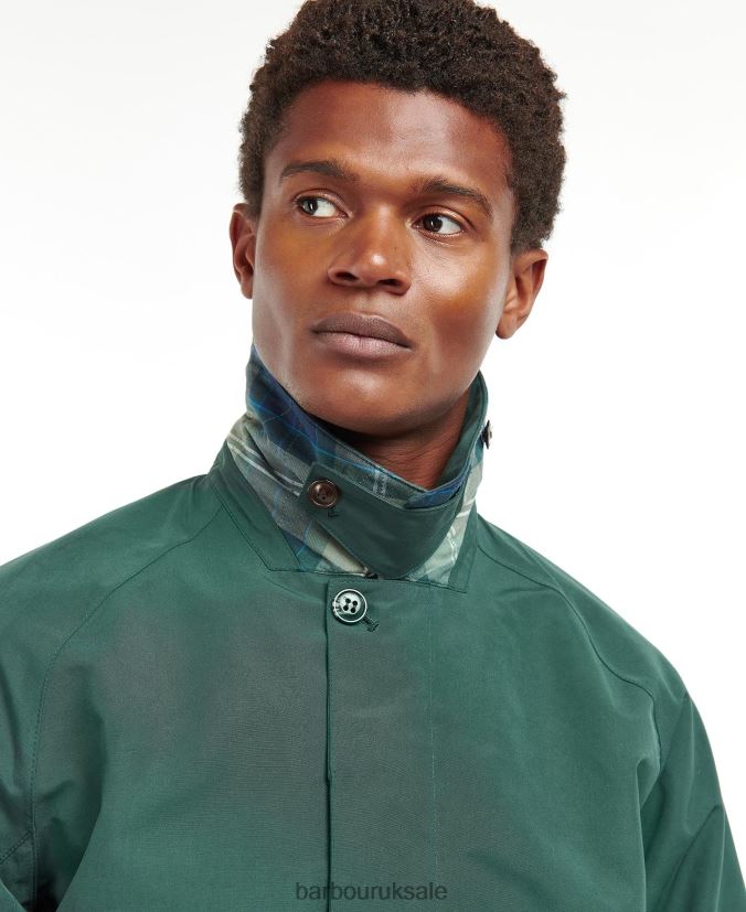Barnley Waterproof Mac Jacket Barbour Men R08LB6195 Clothing Green Gables
