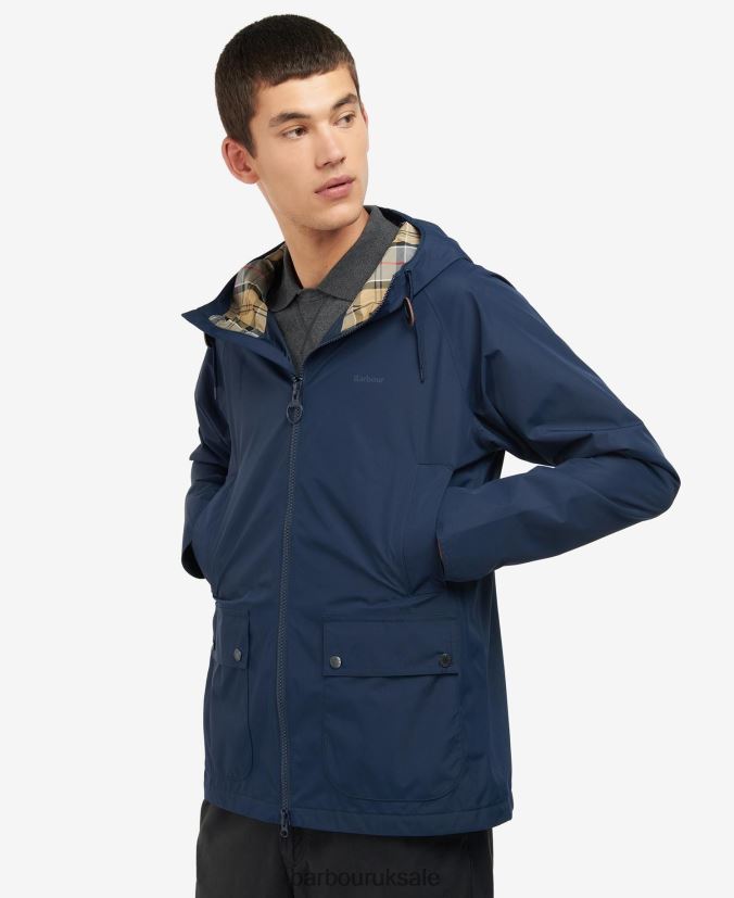 Hooded Dormus Waterproof Jacket Barbour Men R08LB6188 Clothing Navy/Dress